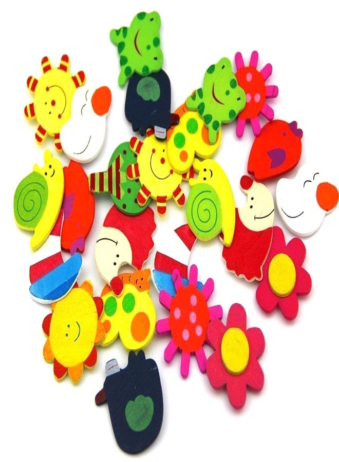 Jasol Fridge Magnets Wooden Nature Theme Magnets for Toddlers Create a Scne Magnetic PlaySet of 48 (Multicolor) - Image 4